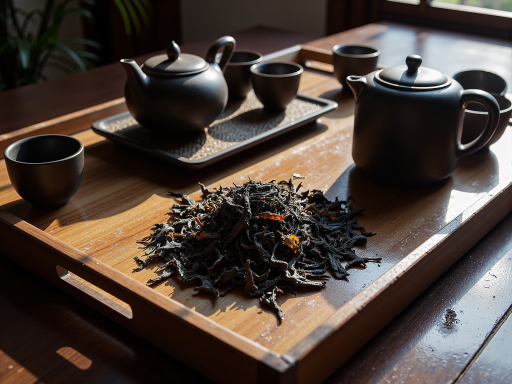 荆州黄茶干茶，金黄色的茶叶整齐排列，光泽度高，品质优良